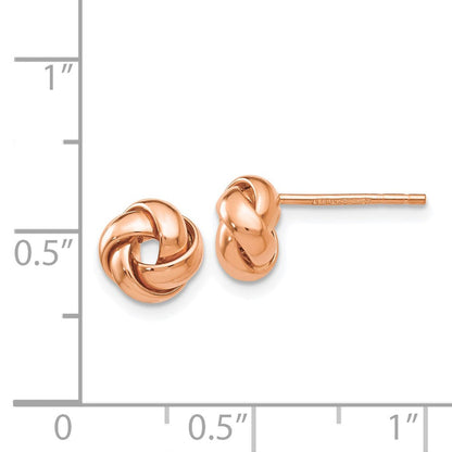 14K Roségold Poliert Liebe Knoten Ohrstecker