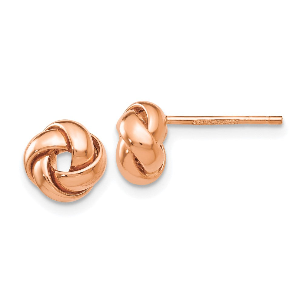 14K Roségold Poliert Liebe Knoten Ohrstecker