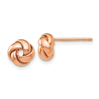 14K Roségold Poliert Liebe Knoten Ohrstecker