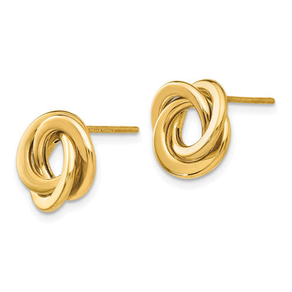 14K Gelbgold Poliert Intertwined Kreise Ohrstecker