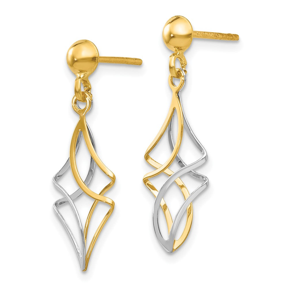 14K Bicolor Stecker Ohrhänger