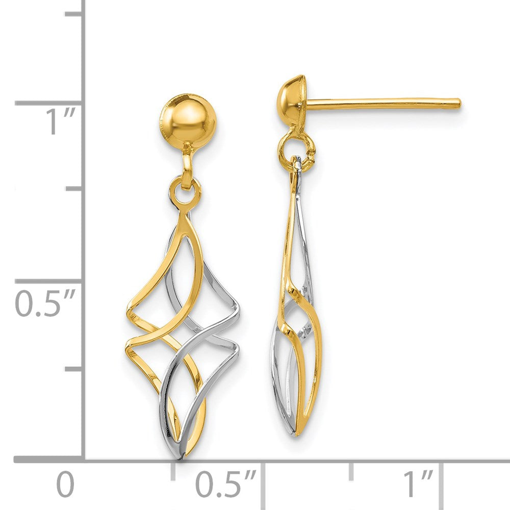 14K Bicolor Stecker Ohrhänger