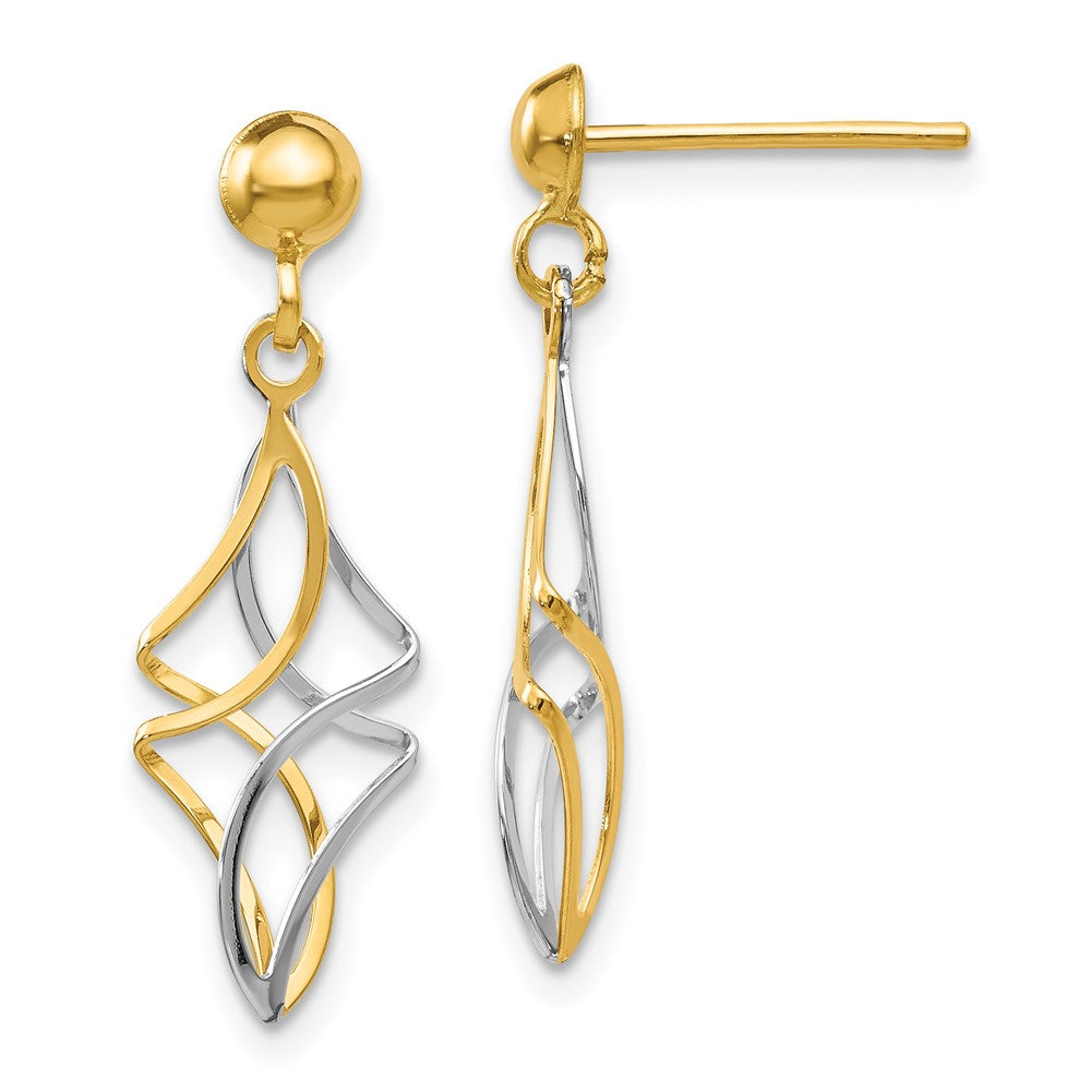 14K Bicolor Stecker Ohrhänger