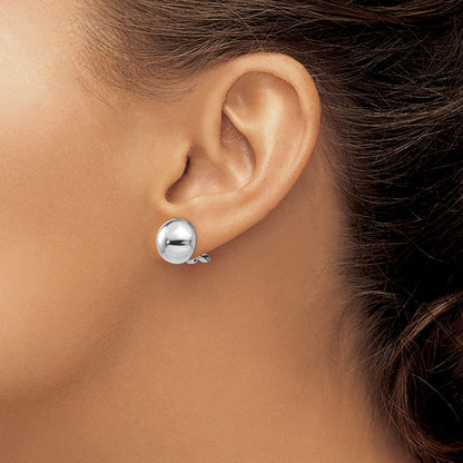14K Weißgold Poliert Non-pierced Rückseite Ohrringe