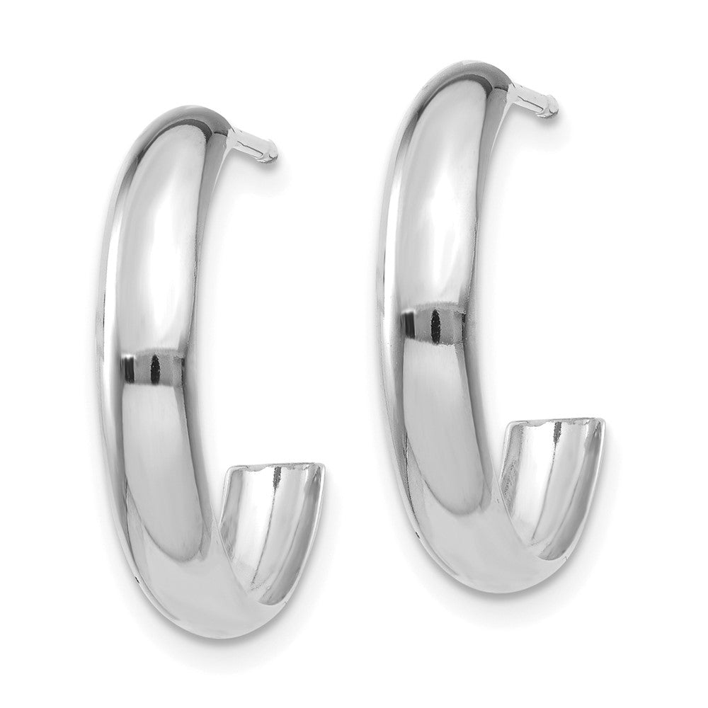 14K Weißgold Poliert 3.5mm J- Creolen
