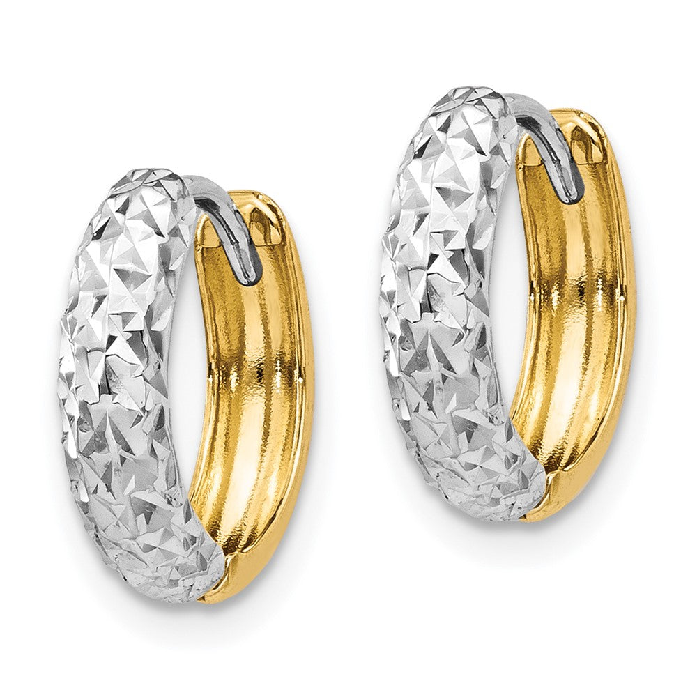 14K Bicolor Diamantiert Creolen