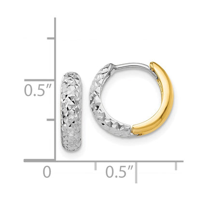 14K Bicolor Diamantiert Creolen