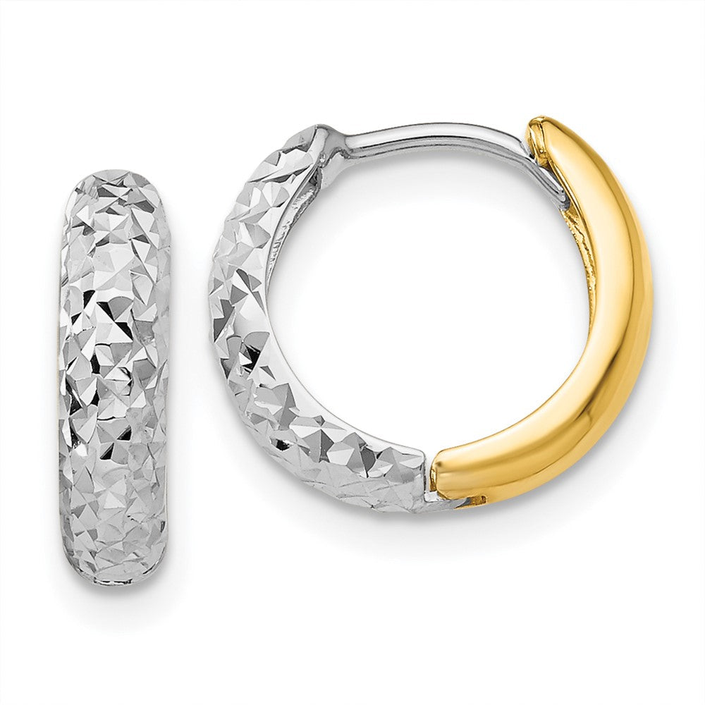 14K Bicolor Diamantiert Creolen