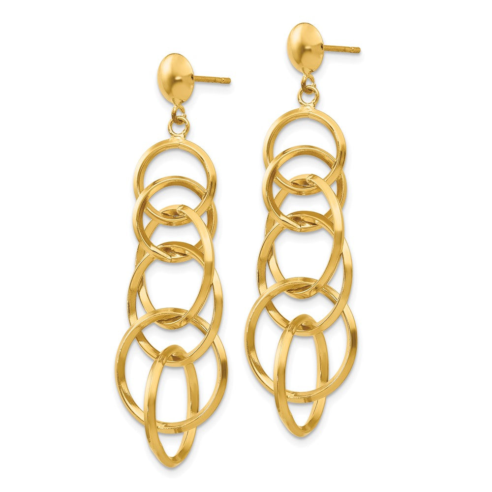 14K Gelbgold Kreis Tropfen Ohrstecker