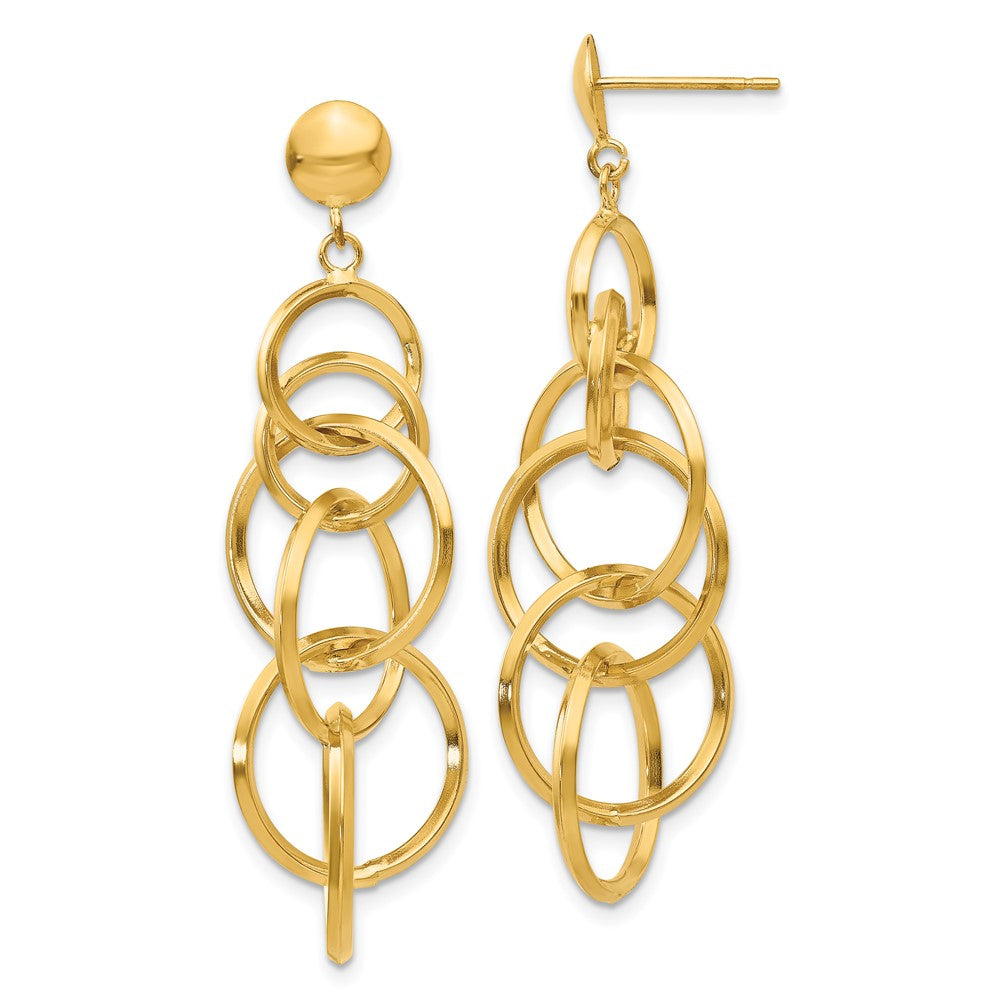 14K Gelbgold Kreis Tropfen Ohrstecker