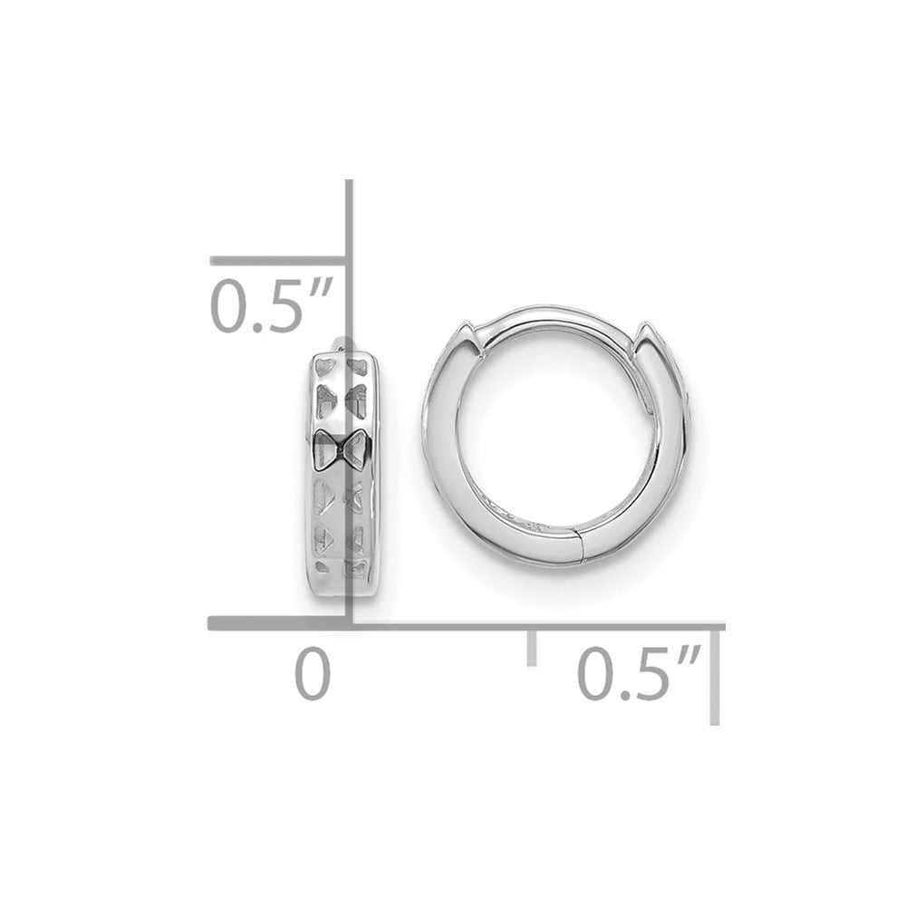 14K Weißgold Ausgeschnitten Design Klappbar Creolen