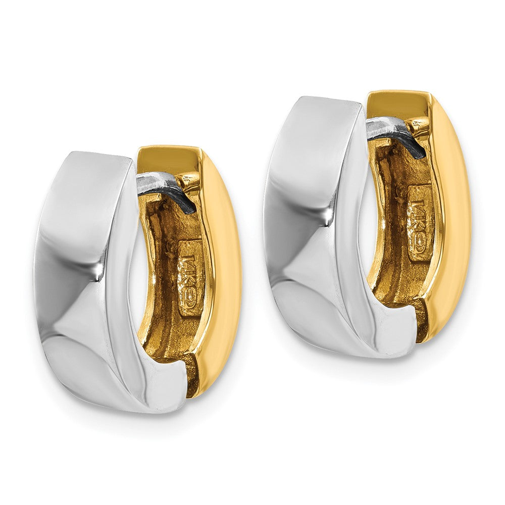 14K Bicolor Poliert Klappbar Creolen