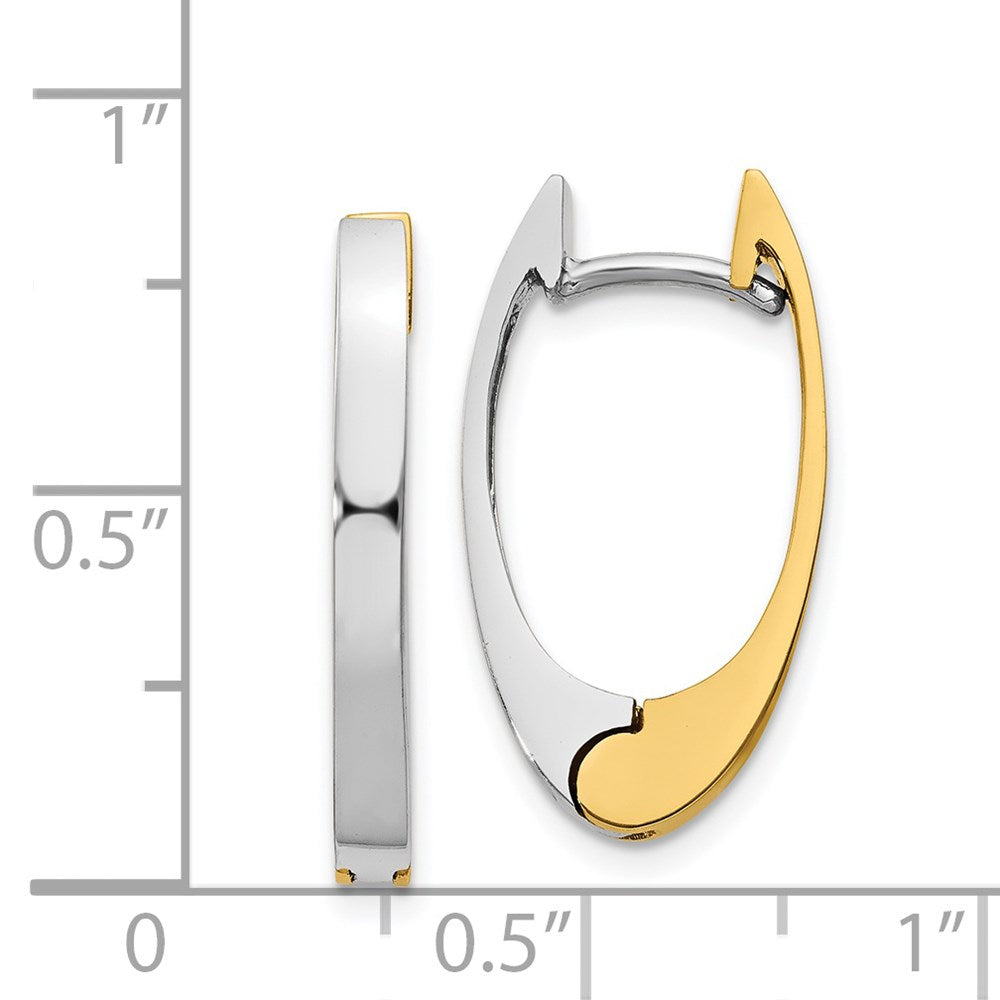 14K Bicolor V Geformt Klappbar Creolen