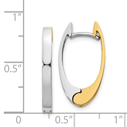 14K Bicolor V Geformt Klappbar Creolen