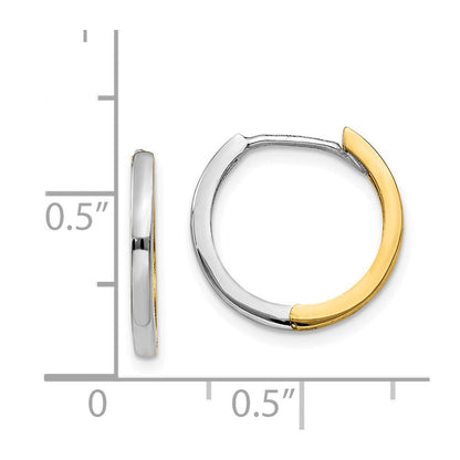 14K Bicolor Rund Klappbar Creolen