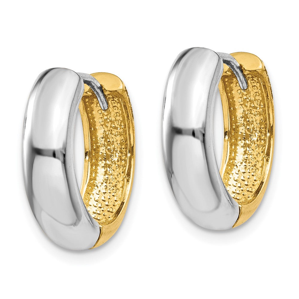 14K Bicolor Huggie Ohrringe