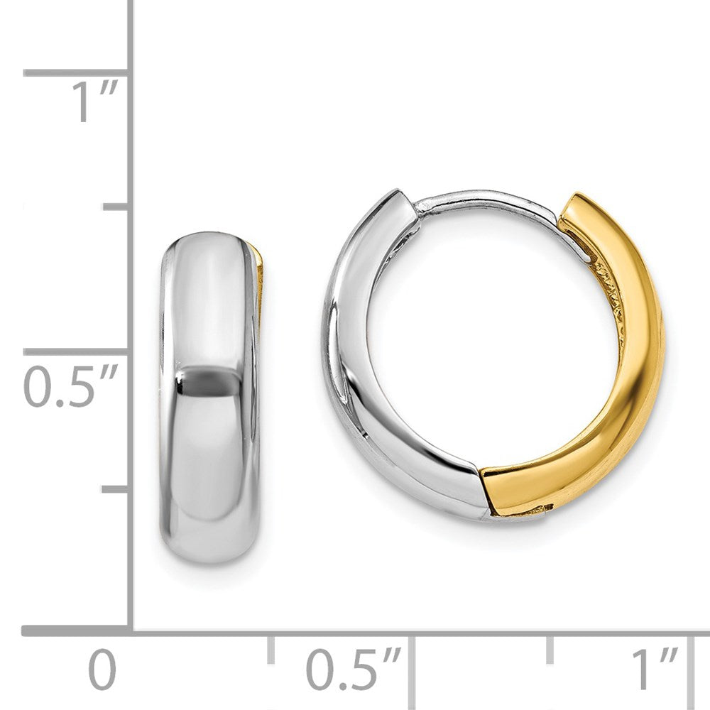 14K Bicolor Huggie Ohrringe