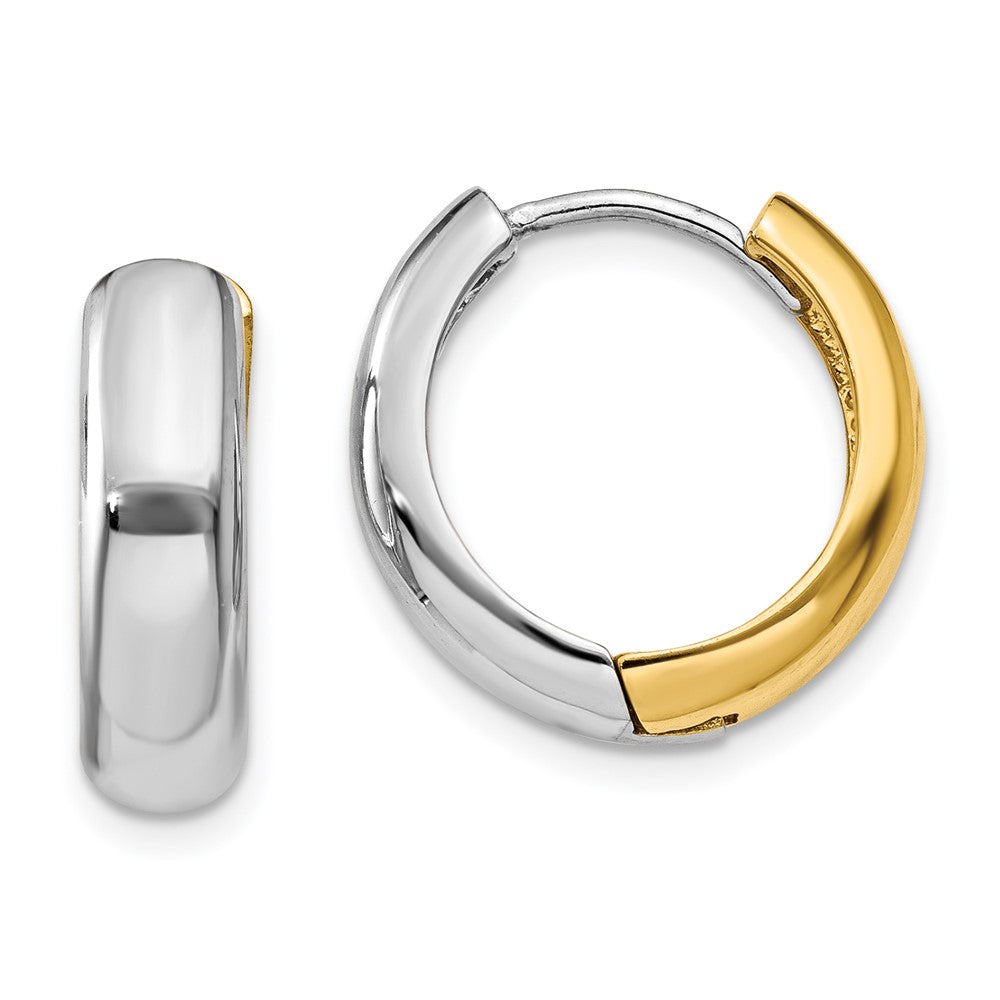 14K Bicolor Huggie Ohrringe