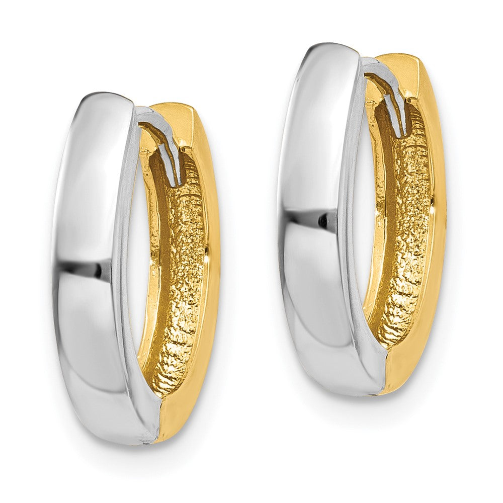 14K Bicolor Rund Klappbar Creolen