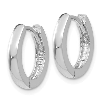 14K Weißgold Rund Klappbar Creolen