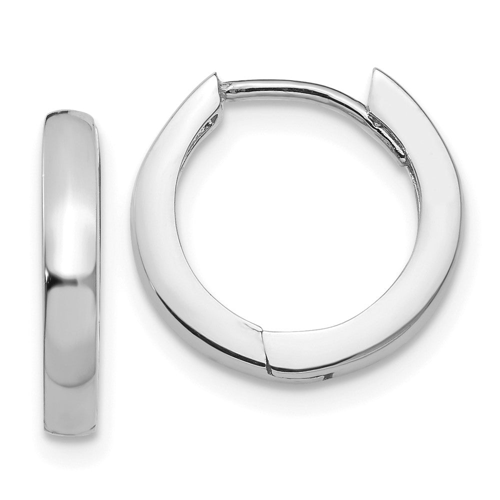 14K Weißgold Rund Klappbar Creolen