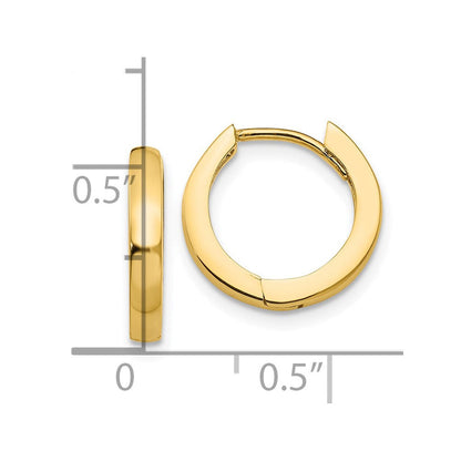 14K Gelbgold Rund Klappbar Creolen