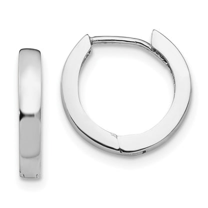 14K Weißgold Rund Klappbar Creolen