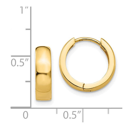 14K Gelbgold Rund Klappbar Creolen