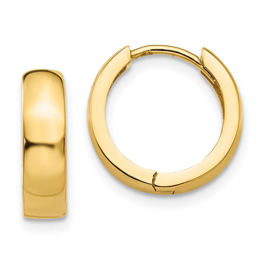 14K Gelbgold Rund Klappbar Creolen