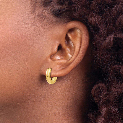 14K Gelbgold Rund Klappbar Creolen
