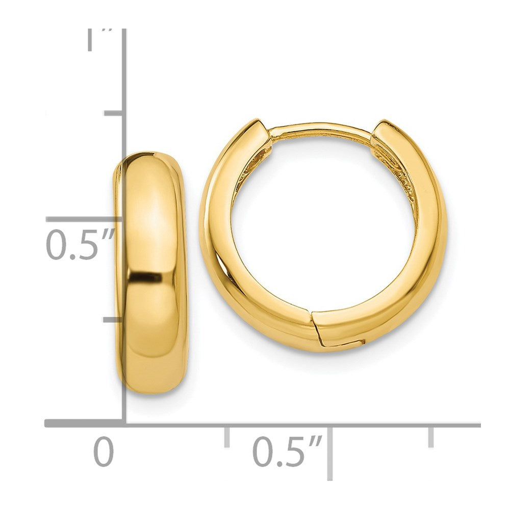 14K Gelbgold Rund Klappbar Creolen