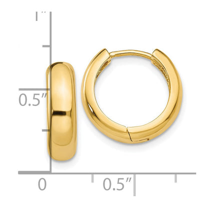 14K Gelbgold Rund Klappbar Creolen