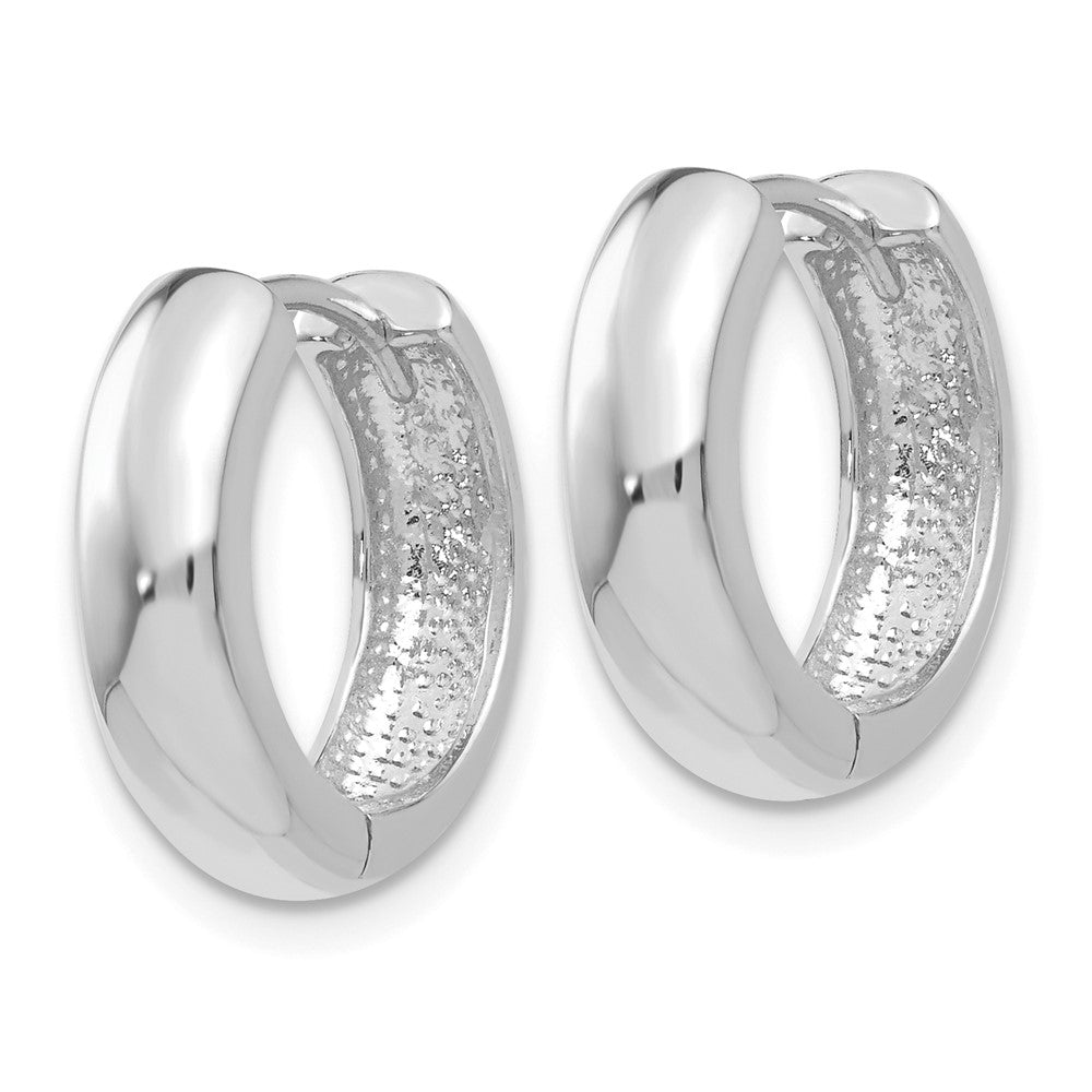 14K Weißgold Rund Klappbar Creolen