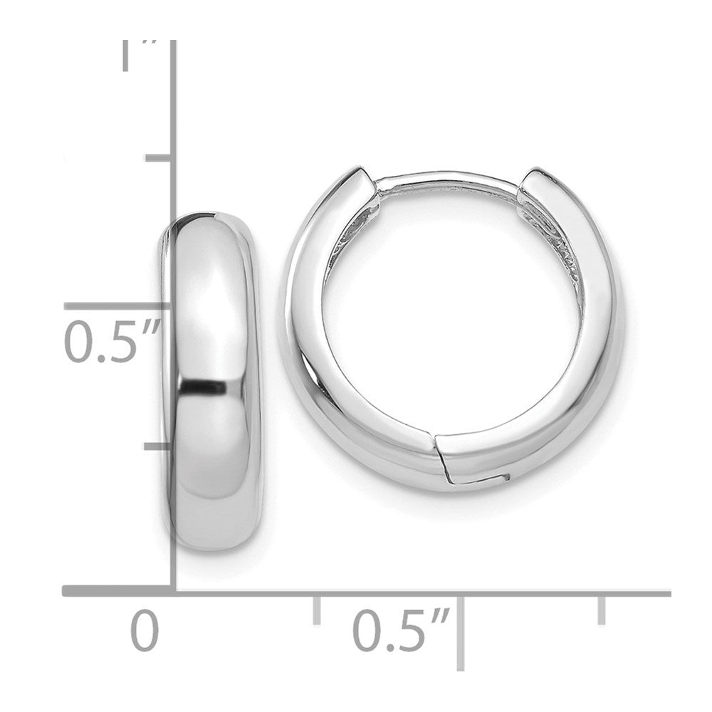 14K Weißgold Rund Klappbar Creolen