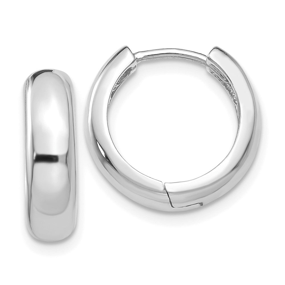 14K Weißgold Rund Klappbar Creolen