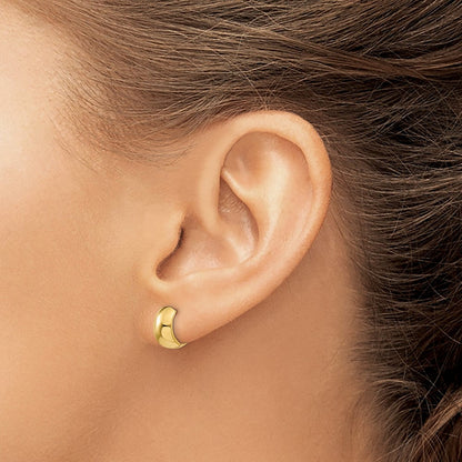 14K Gelbgold Rund Klappbar Creolen
