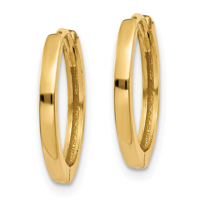 14K Gelbgold Rund Klappbar Creolen