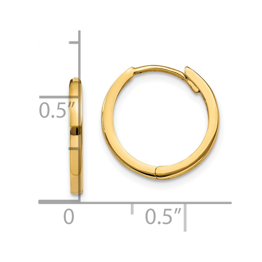 14K Gelbgold Rund Klappbar Creolen