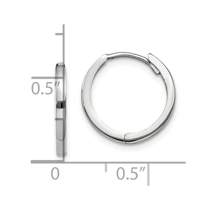 14K Weißgold Rund Klappbar Ohrringe