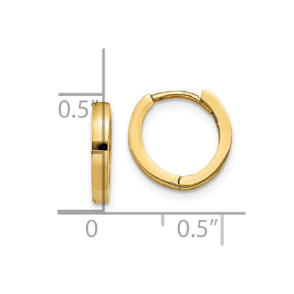 14K Gelbgold Rund Klappbar Creolen