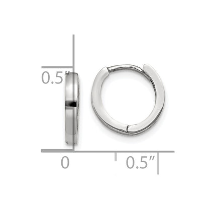 14K Weißgold Rund Klappbar Creolen