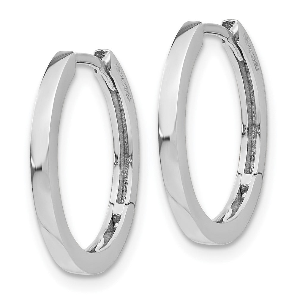 14K Weißgold Klappbar Creolen