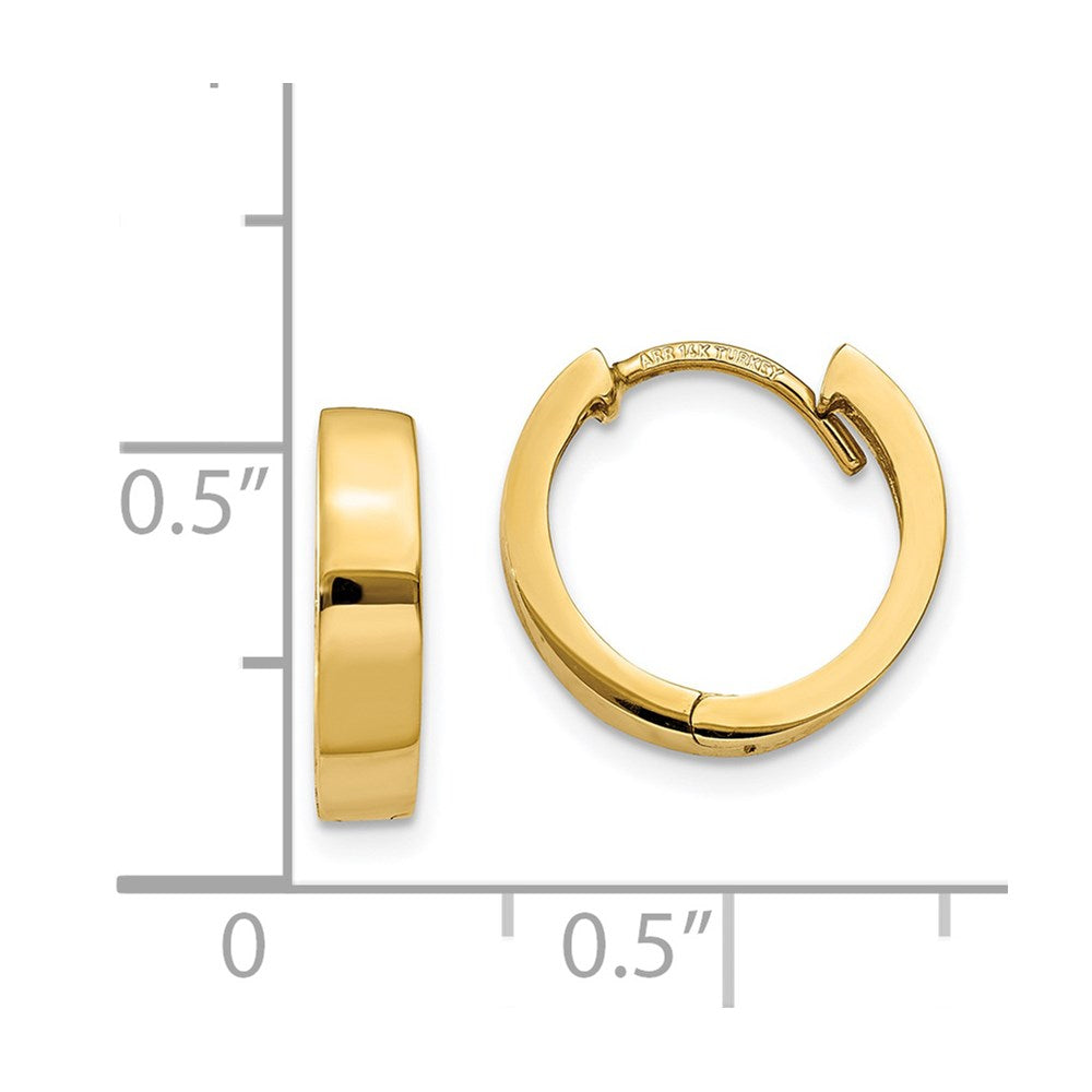 14K Gelbgold Rund Klappbar Creolen