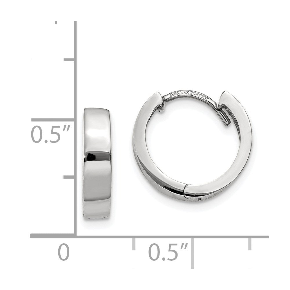 14K Weißgold Rund Klappbar Creolen