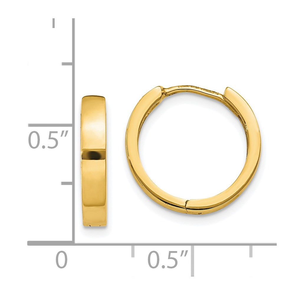 14K Gelbgold Rund Klappbar Creolen