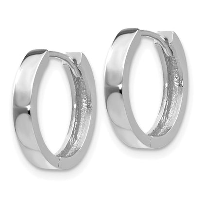 14K Weißgold Rund Klappbar Creolen