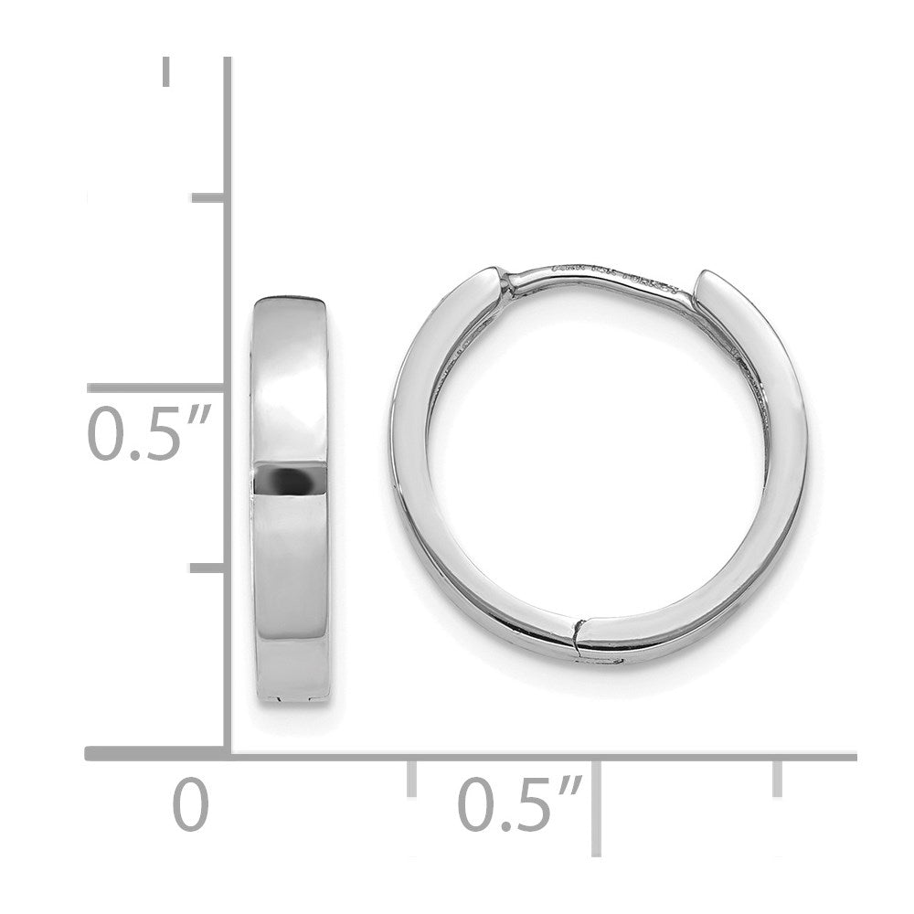 14K Weißgold Rund Klappbar Creolen
