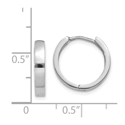 14K Weißgold Rund Klappbar Creolen