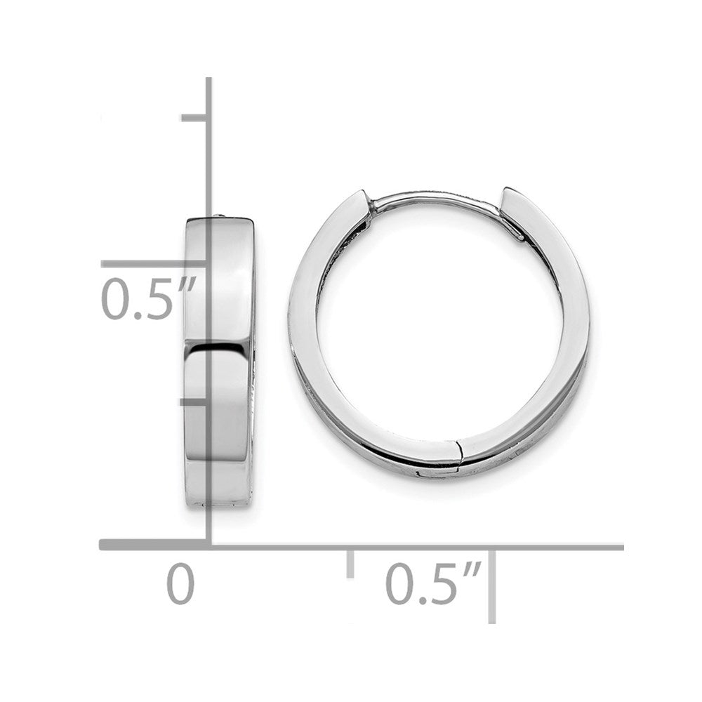 14K Weißgold Rund Klappbar Ohrringe