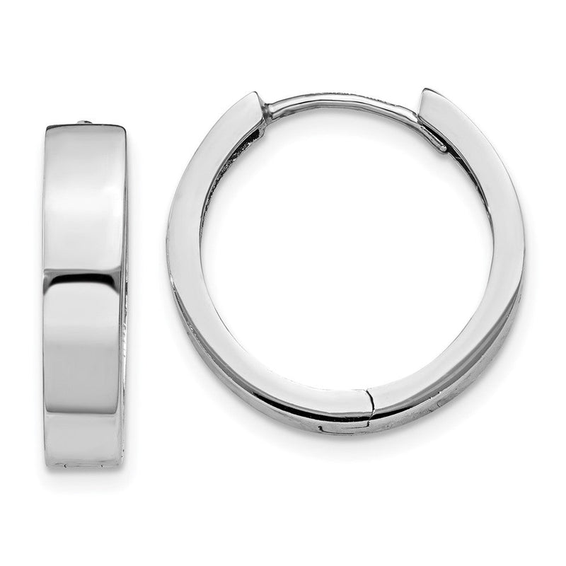 14K Weißgold Rund Klappbar Ohrringe